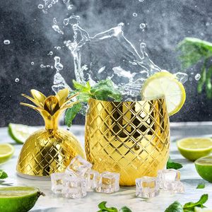 Penjualan Panas Gelas Nanas Plastik Lapis Emas 16 OZ, Cangkir Moscow Mule dengan Sedotan untuk Pesta dan Acara Minum - Product Image 5
