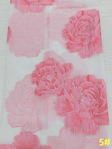 ผ้าลูกไม้ลายดอกไม้เนื้อผ้าโพลีเอสเตอร์เมทัลลิก 75gsm สำหรับชุดงานแต่งงาน งานปาร์ตี้ เนื้อผ้าบางเบา โปร่งแสง - Product Image 4