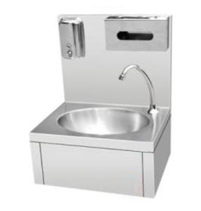 Lavabo à <span class=keywords><strong>main</strong></span> mural en acier inoxydable durable avec contrôle du genou, parfait pour le service alimentaire, la médecine et l'hospitalité - Product Image 3