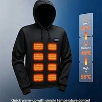 Sweat à capuche chauffant USB pour homme 2026, 38 zones chauffantes, interrupteur 4 directions, pour la chasse et le camping en extérieur en hiver