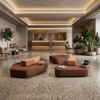 Ensemble de canapés modulaires sectionnels haut de gamme, élégants, avec tissu de couleur au choix et éponge haute densité, pour hôtels, appartements, bureaux et salles d'attente
