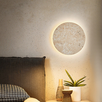 Applique murale en pierre jaune naturelle, style nordique Wabi Sabi, décoration intérieure, éclairage pour salon, chevet, couloir, lampe murale en marbre