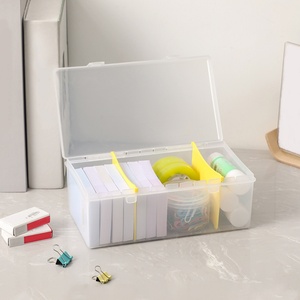 Grande boîte de rangement transparente en PP pour la maison, idéale pour les fournitures de bureau et l'organisation de la chambre/salle de bain - Product Image 2