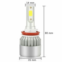Ampoules de phares LED C6, 9005 H7 H4 36W, phares LED pour voiture et moto, lumière blanche 6000K