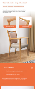 Chaise en bois massif avec dossier pour senior, fauteuil pour maison de retraite et centre de bien-être - Product Image 4