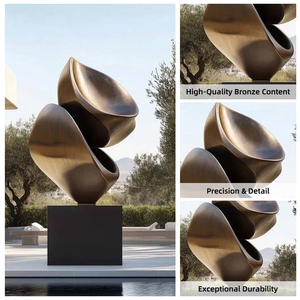 Scultura Astratta in Bronzo Personalizzata per Parchi, Grande Arte Metallica Decorativa da Giardino a Grandezza Naturale - Product Image 5