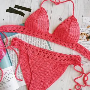 Maillot de bain bikini push-up en crochet fait main sur mesure, ensemble deux pièces sexy pour femmes et jeunes filles, idéal pour la plage - Product Image 1