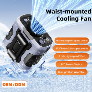 100 cấp tốc độ 13500 vòng/phút luồng không khí mạnh mẽ thắt lưng di động Clip Quạt đeo vành đai cá nhân Quạt sạc pin 24h thời gian sử dụng - Product Image 2