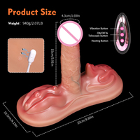 Godemiché réaliste épais télécommandé vibrant et pénétrant avec ventouse pour stimulation vaginale, jouet sexuel