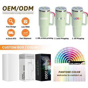 Gobelet isotherme personnalisé avec logo, 40 oz, en acier inoxydable, avec paille rabattable, poignée et isolation sous vide - Product Image 3