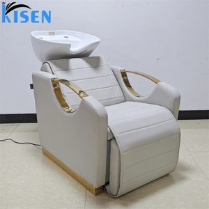 KISEN Mobiliario de Salón: Unidad de Lavacabezas para Peluquería, Cama de Lavado de Cabello, Silla de Lavado de Cabello, Unidad de Lavacabezas con Silla, Silla para Spa Capilar - Product Image 1
