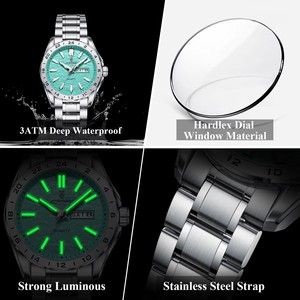 Relojes POEDAGAR de moda exquisita para hombre, reloj de pulsera de cuarzo de alta calidad, resistente al agua, luminoso, para negocios, con fecha, día de la semana, para hombre. - Product Image 6