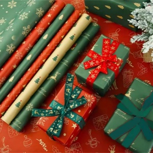 Papel de Regalo con Diseño de Ramo de Manzanas, Papel para Envolver Regalos de Navidad - Product Image 3