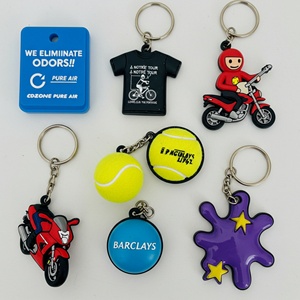 Porte-clés en caoutchouc PVC personnalisé avec logo, porte-clés lumineux en forme de dessin animé avec impression UV métallique, cadeaux promotionnels - Product Image 4