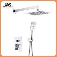 Ensemble de douche mural en cuivre intégral Dinggu avec fonctions de massage par jet et de pluie, design moderne et simple