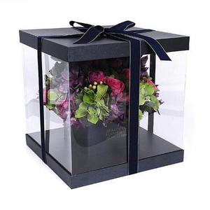 New Black Colore Su Misura di Lusso Stampato Pacchetto Della Scatola di Cartone di Carta di Fiore Rosa Sacchetti di San Valentino Fiorista Regalo Scatola di Imballaggio - Product Image 3