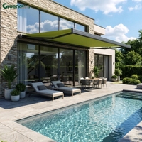Auvents de terrasse rétractables électriques en aluminium, auvent de véranda, auvent de fenêtre, pare-soleil beige, taille standard