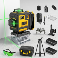 Niveau laser vert 4D à 16 lignes, auto-nivelant à 360 degrés, haute précision, avec batterie au lithium 18650, modèle rotatif à croix PN-YQ003Y