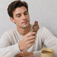 Boîtier en bambou Ruirui, montre en bois simple et élégante, ingéniosité, flocon de neige sculpté convexe et concave, mouvement à quartz pour aiguilles, 3 ATM