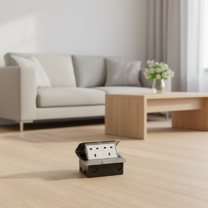 MAADN - <span class=keywords><strong>Caja</strong></span> de <span class=keywords><strong>Enchufes</strong></span> Empotrable en el <span class=keywords><strong>Suelo</strong></span>, Estándar del Reino Unido, Enchufe Plateado Integrado en el Escritorio, 2 Tomas de Corriente para Sala de Estar u Oficina - Product Image 6