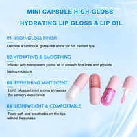 Mini Capsule Gloss à Lèvres Hydratant Ultra Brillant Huile à Lèvres Acide Hyaluronique Huile de Jojoba Vitamine C Végétalien Hydratant Nourrissant Raffermissant