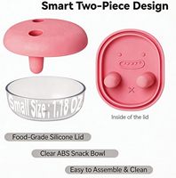 Conteneur à collation mains libres avec couvercle à doigts, bol à collation anti-déversement avec fentes en silicone pour les doigts et bol transparent pour chips, fruits et collations