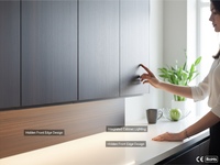 Sistem Pencahayaan Kabinet Tanpa Gagang Modern, Lampu Profil LED Aluminium untuk Lemari Dapur dan Pantry YB1041-21