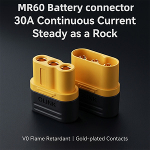 MR60อะแดปเตอร์ขั้วต่อแบตเตอรี่3-PIN ตัวผู้500V DC 30A ทองเหลืองชุบทองปลอกหุ้ม V-0ไนลอน <span class=keywords><strong>UL94</strong></span> - Product Image 2