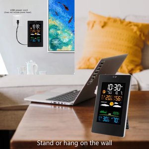 Wireless Weather Station Hygrometer <b>Digital</b> Thermometer LCD Display Forecast Bedside <b>Clock</b> in Outdoor - Product Image 1