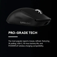 Pour Logitech G Pro Superlight 2nd silencieux bureau rvb USB Rechargeable Gamer souris pour ordinateur portable/PC ergonomique sans fil ordinateur Gamin