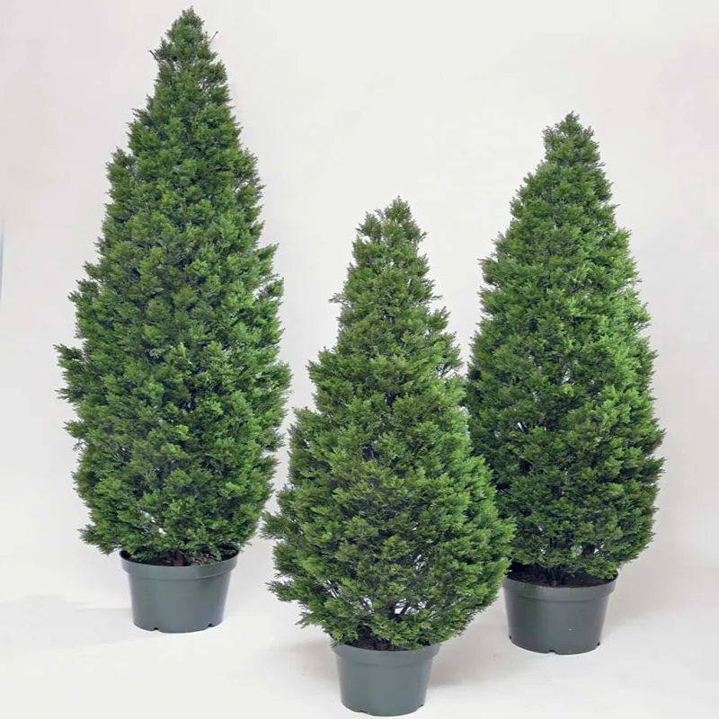 3ft alberi topiaria artificiali piante verde ovale cedro cipresso in vaso finto pino Thuja Bonsai per interni ed esterni