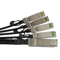 Kabel DAC 4x10G QSFP+ 40G Pasif Direct Attach Copper Twinax 1m-7m untuk Pusat Data