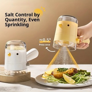 Salero con forma de pájaro, dispensador de sal de dibujos animados con pulsador, botella de condimentos cuantitativa, tarro de especias a prueba de polvo con control de cantidad. - Product Image 2