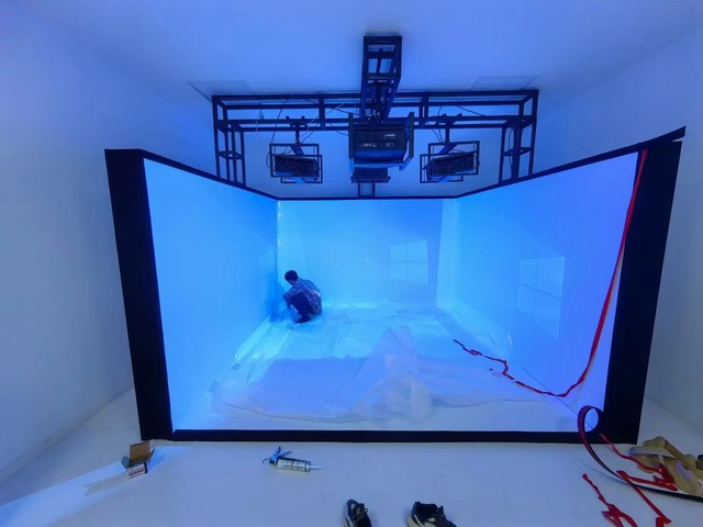 150 Inch Portable Durable Bespoke Size Projection Screens Triple Layer 3D Mesh Full3D 4K/8K Sound Proofing Simulator for Indoor