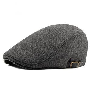 Nuevas Boinas <span class=keywords><strong>de</strong></span> Hombre para Primavera/Otoño, Boina Británica Retro <span class=keywords><strong>de</strong></span> Lana y Sarga, Sombrero Casual Tipo <span class=keywords><strong>Calabaza</strong></span>, Boinas Planas - Product Image 5