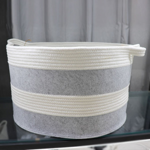 Cotton String Dirty Clothes Storage Baskets Large Woven Cotton Rope Baskets for Storage Laundry Basket for Blankets Living Room