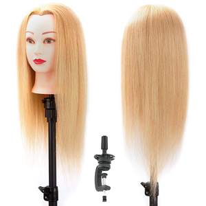 La fábrica al por mayor 100% pelo real modelo femenino cabeza entrenamiento peluca peluquería escuela enseñanza - Product Image 1