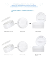 Crème Cosmétique, Tampon Tonifiant, Emballage en Coton, Bouchon Rabattable, Pots en Plastique, Film Thermoscellant, Pince à Épiler, Contenants pour Lotion Corporelle 100ml