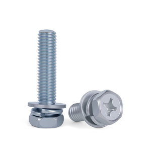 Galvanized Phillips Hex Flange Bolts Three Piece Combination <b>Screw</b> with Washers <b>M4</b> M5 M6 M8 M10 - Product Image 4