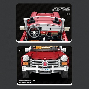 Reobrix 11005 Modello di <span class=keywords><strong>Auto</strong></span> Classica Vintage 280SL, <span class=keywords><strong>Auto</strong></span> Sportiva Telecomandata, Set di Blocchi da Costruzione per Bambini - Product Image 5