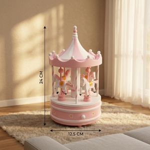 Caja Musical de Carrusel Grande de Madera al por Mayor, Creativa Bailarina, Regalos de <span class=keywords><strong>Boda</strong></span> y Cumpleaños, Diseño de Corazón, Mecanismo de Cuerda, Importada - Product Image 3