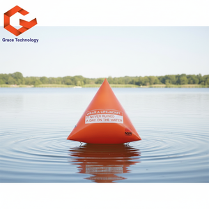 Bouée <span class=keywords><strong>de</strong></span> marquage flottante géante, bouée d'<span class=keywords><strong>eau</strong></span> Bouée <span class=keywords><strong>de</strong></span> natation Bouée triangulaire gonflable à vendre - Product Image 1