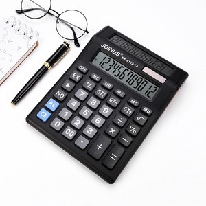 เครื่องคิดเลขพลังงานแสงอาทิตย์จอคู่ Joinus รุ่น KK-8122-12 สีดำ สำหรับใช้งานทางการเงินบนโต๊ะทำงาน วัสดุ ABS - Product Image 3