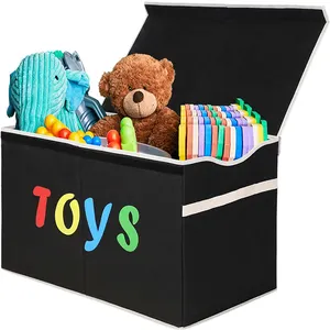 Cajas organizadoras de almacenamiento de juguetes plegables ligeras, contenedor de almacenamiento de ropa, cestas, contenedores, cofre de juguete Oxford para niños