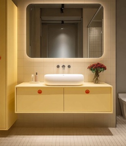 Custom Cream-Style Bathroom Vanity Set Integrated Ceramic Basin Countertop Basin Smart <b>Mirror</b> - Product Image 6