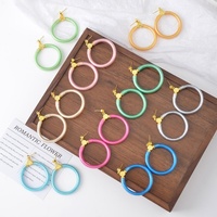 1 Paire de Grandes Boucles d'Oreilles Pendantes Géométriques en Fer et Résine, Brillantes, Tendance, Simples, Parfaites pour les Fêtes, Mode Féminine, Vente en Gros