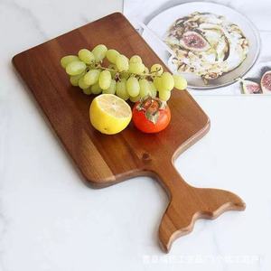 Tabla de cortar de madera de acacia rectangular, color natural, madera maciza, plato de cocina para queso, pan y embutidos - Product Image 1