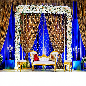 Canapé de mariage moderne pour les mariés, blanc et or, ensemble de canapés design pour mariage indien, acheter un canapé pour couple pour la décoration de mariage aux États-Unis - Product Image 1