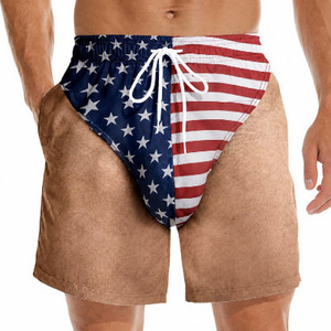 Shorts de Baño para Hombre con Estampado 3D de la Bandera Americana, Tejido de Poliéster, para Playa y Verano - Product Image 1