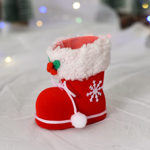 Décorations de Noël Bottes de Noël sac cadeau Boîte à bonbons Bottes floquées petit sac de bonbons cadeau pour enfants - Product Image 5